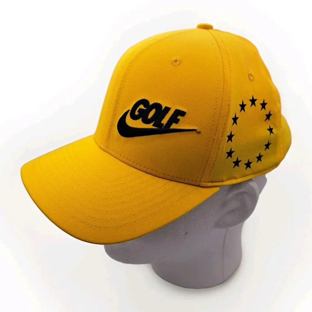 NIKE Golf Cap Men's Small/Medium Stretch Baseball Logo Neon Sports‎